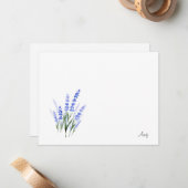 Waterverf Lavender Bouquet Notitiekaartje (Voorkant / Achterkant in situ)