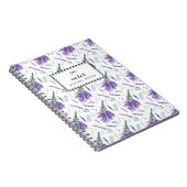 Waterverf Lavender Bouquet Pattern op persoonlijke Notitieboek (Rechterzijde)