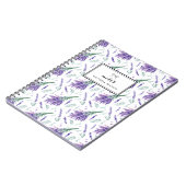 Waterverf Lavender Bouquet Pattern op persoonlijke Notitieboek (Linkerzijde)