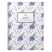 Waterverf Lavender Bouquet Pattern op persoonlijke Notitieboek (Voorkant)