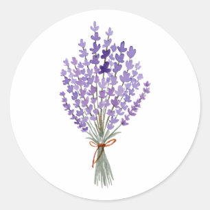 Waterverf Lavender Bouquet Ronde Sticker