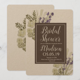 Waterverf Lavender Bouquet Rustic Vrijgezellenfees Kaart