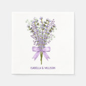Waterverf Lavender Bouquet Servet (Voorkant)