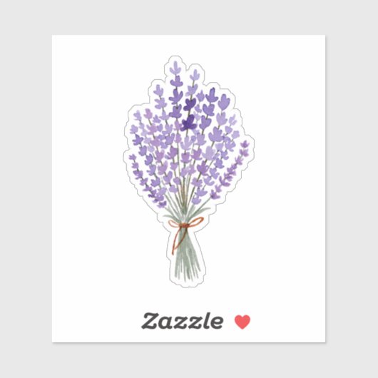 Waterverf Lavender Bouquet Sticker (Vel)