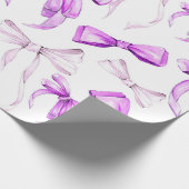 Waterverf Lavender Bow Wrapping Paper Roll Cadeaupapier (Hoek)