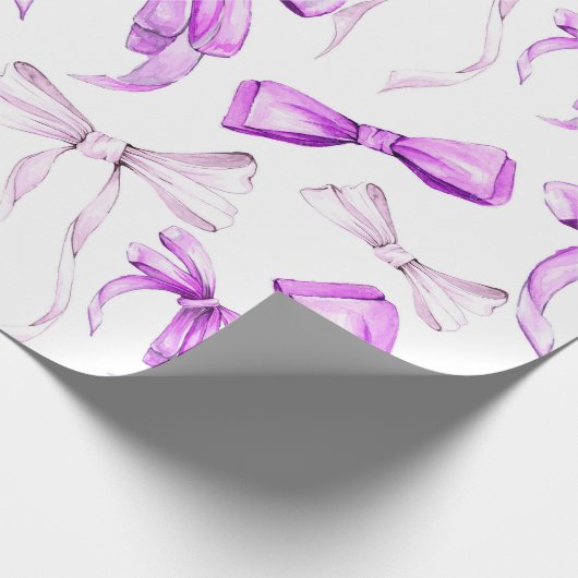 Waterverf Lavender Bow Wrapping Paper Roll Cadeaupapier (Hoek)