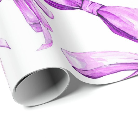 Waterverf Lavender Bow Wrapping Paper Roll Cadeaupapier (Rol Hoek)