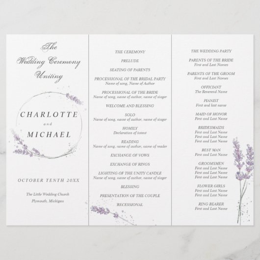 Waterverf lavender bruiloft (Voorkant)