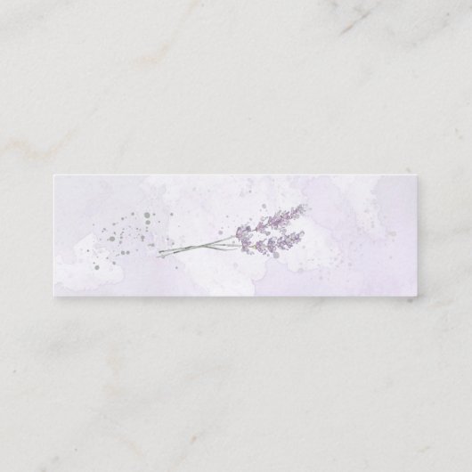 Waterverf lavender bruiloft website bijlage kaart mini visitekaartje (Achterkant)