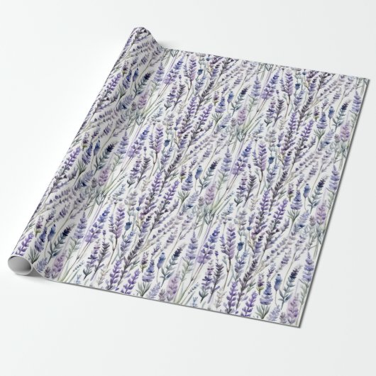 Waterverf Lavender Cadeaupapier (Uitgerold)
