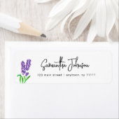 Waterverf Lavender Chic Return Address Label (Insitu)