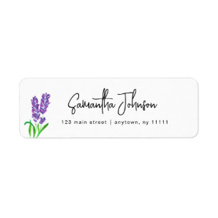 Waterverf Lavender Chic Return Address Label
