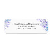 Waterverf Lavender - Dusty Blue Floral Etiket (Voorkant)