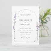 Waterverf lavender elegant arch bruiloft kaart (Staand voorkant)