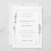 Waterverf lavender elegant bruiloft kaart (Voorkant)