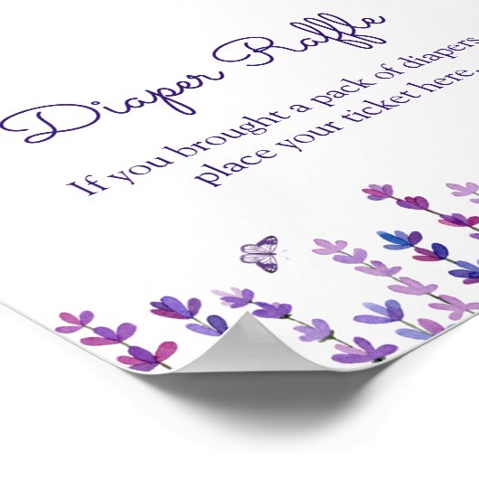 Waterverf lavender en Butterfly Poster (Hoek)