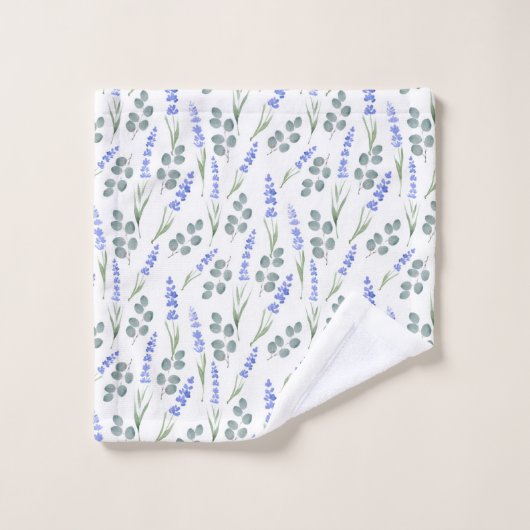 Waterverf lavender en Eucalyptus Patroon Bad Handdoek (Wasdoekje)