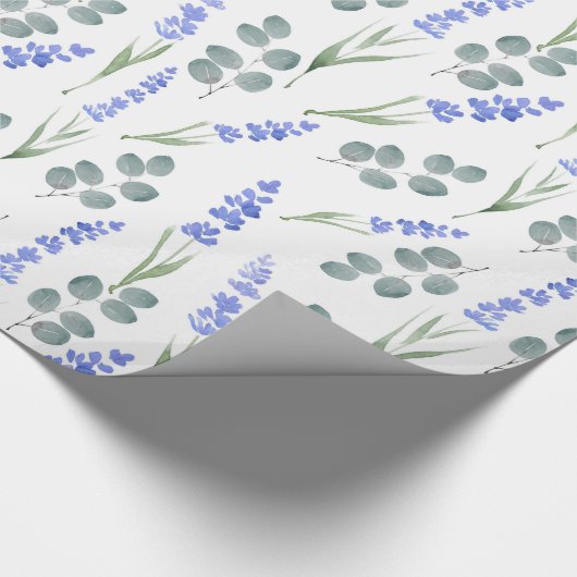 Waterverf lavender en Eucalyptus Patroon Cadeaupapier (Hoek)