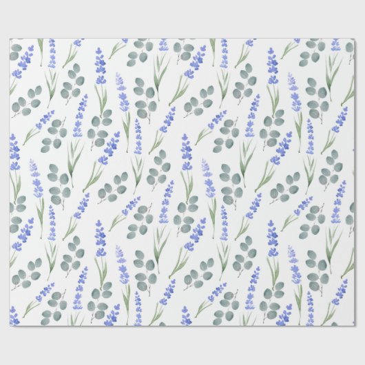 Waterverf lavender en Eucalyptus Patroon Cadeaupapier (Vlak)