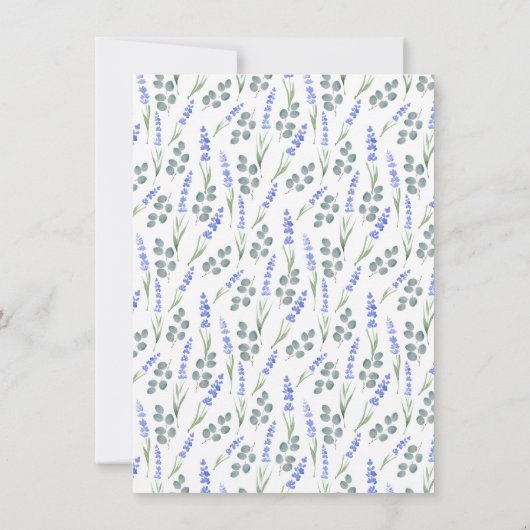 Waterverf lavender en Eucalyptus Patroon Kaart (Achterkant)