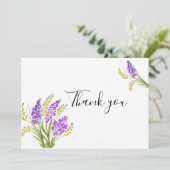 Waterverf Lavender en Green Florals Bedankkaart (Staand voorkant)
