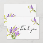 Waterverf Lavender en Green Florals Bedankkaart (Voorkant / Achterkant)