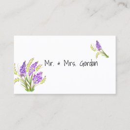 Waterverf Lavender en Green Florals Plaatskaartje