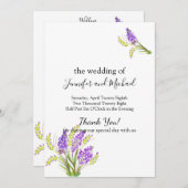 Waterverf Lavender en Green Florals Programmakaart (Voorkant / Achterkant)