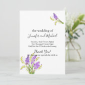 Waterverf Lavender en Green Florals Programmakaart (Staand voorkant)