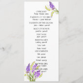 Waterverf Lavender en Green Florals Programmakaart (Achterkant)