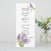 Waterverf Lavender en Green Florals Programmakaart (Staand voorkant)