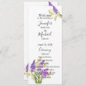 Waterverf Lavender en Green Florals Programmakaart (Voorkant / Achterkant)