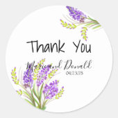 Waterverf Lavender en Green Florals Ronde Sticker (Voorkant)