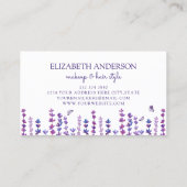 Waterverf lavender en vlinder visitekaartje (Achterkant)