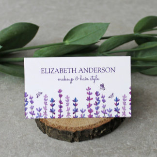 Waterverf lavender en vlinder visitekaartje