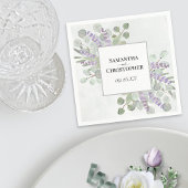 Waterverf Lavender & Eucalyptus Elegant Wedding Servet