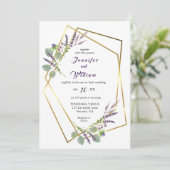 Waterverf Lavender, Eucalyptus trouwuitnodiging Aankondiging (Staand voorkant)