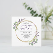 Waterverf Lavender & Eucalyptusbruiloft Kaart (Staand voorkant)