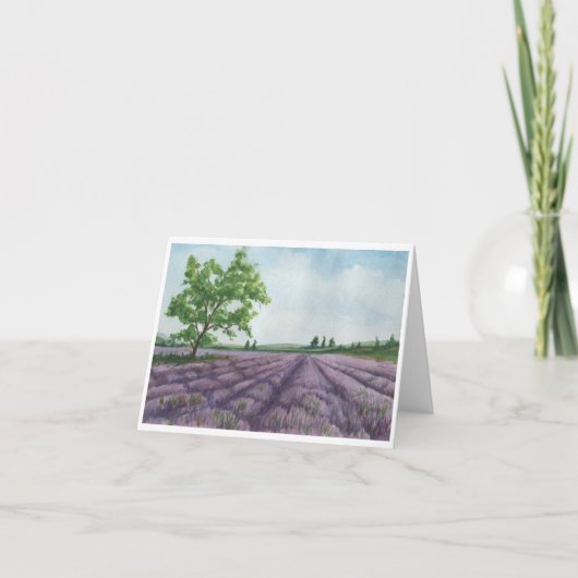 Waterverf Lavender Field Greeting Note Card Bedankkaart (Voorkant)