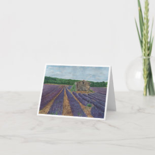 Waterverf Lavender Field Greeting Note Card Notitiekaartje