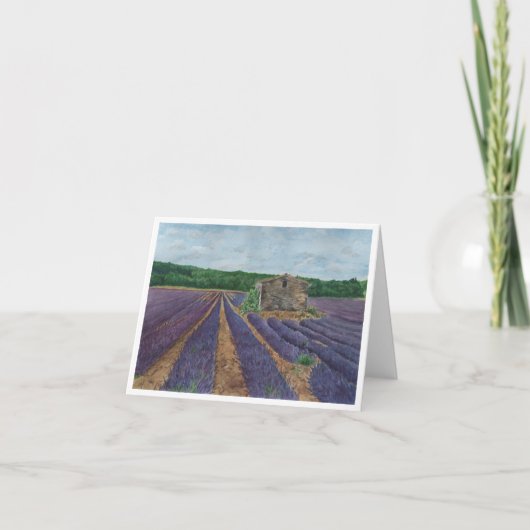 Waterverf Lavender Field Greeting Note Card Notitiekaartje (Voorkant)