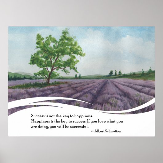 Waterverf lavender Field Quote Wall Art Print (Voorkant)