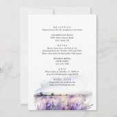 Waterverf Lavender Field Wedden All-in-One Kaart (Achterkant)