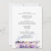 Waterverf Lavender Field Wedden All-in-One Kaart (Achterkant)