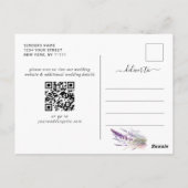 Waterverf Lavender Field Wedding Save the Date Briefkaart (Achterkant)