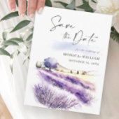 Waterverf Lavender Field Wedding Save the Date Briefkaart