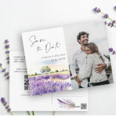 Waterverf Lavender Field Wedding Save the Date Briefkaart
