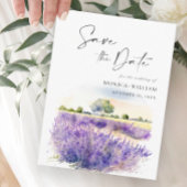 Waterverf Lavender Field Wedding Save the Date Briefkaart