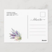 Waterverf Lavender Field Wedding Save the Date Briefkaart (Achterkant)