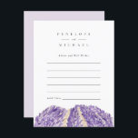 Waterverf Lavender Fields Advice en Wishes Kaart<br><div class="desc">Van de verlovingspartij tot de huwelijksnacht hebben veteranenparen echt advies ingewonnen voor de weldra te houden nieuwsleden. Deze romantische en schilderachtige advieskaarten voegen een speciaal memento toe voor het paar dat moet lezen naarmate de jaren voorbij gaan.</div>